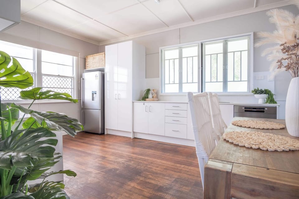 Gorgeous hardwood floors cover the home.