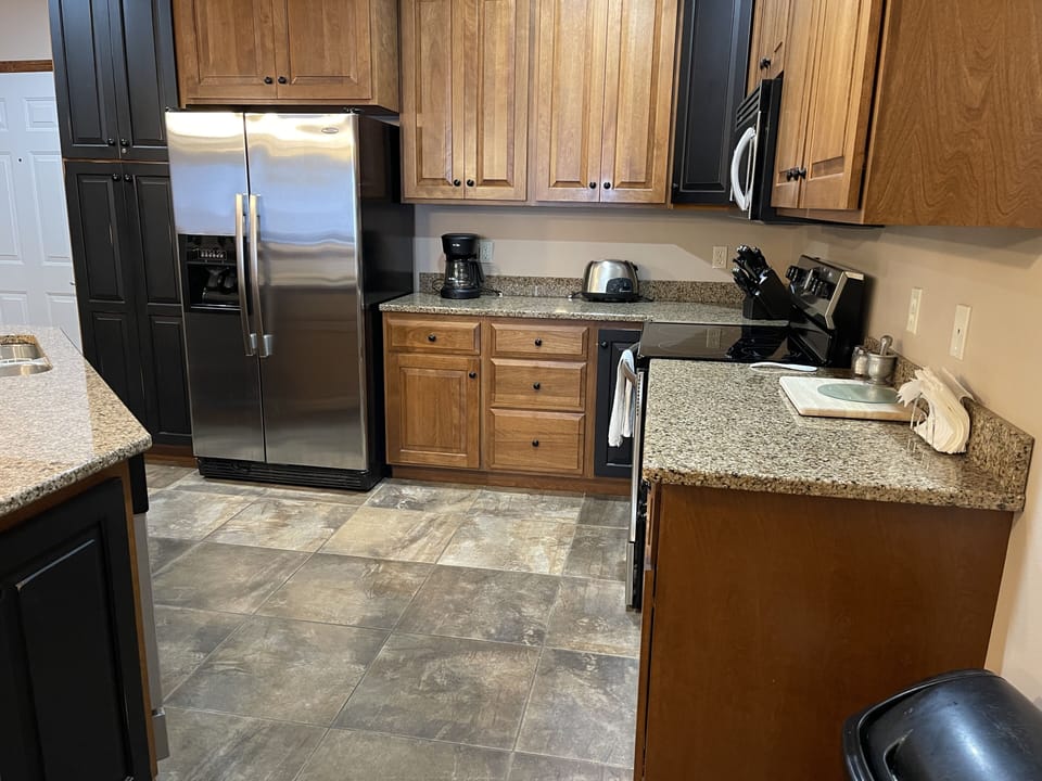 Kitchen with stainless steel appliances
