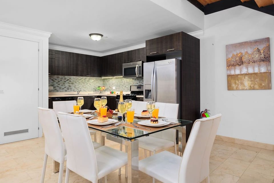 Enjoy your meal at this elegant dining area.