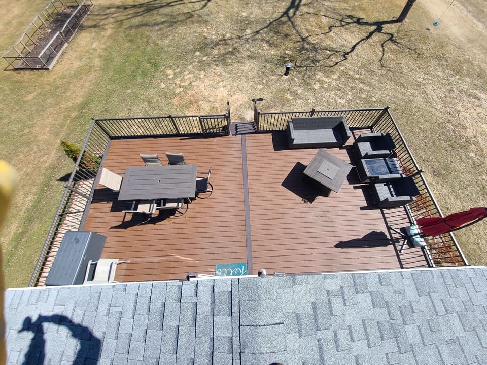 Overhead view of the patio.