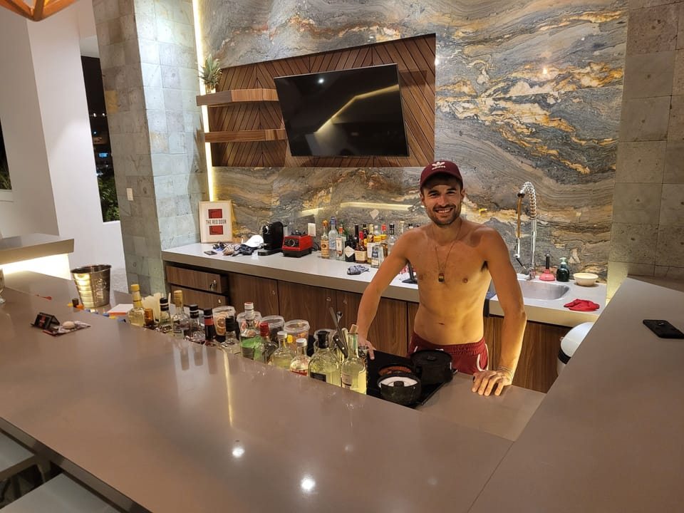 Poolside serviced bar