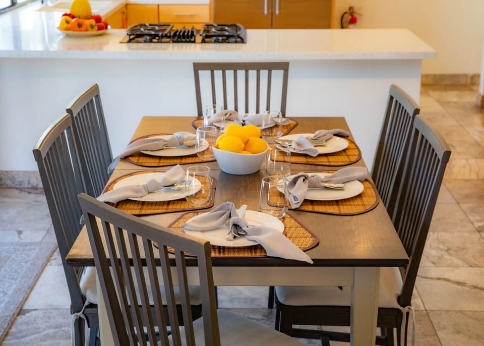 Dinig table with seating for up to 6
