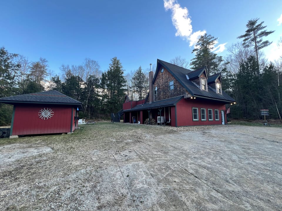 Large driveway, front of property