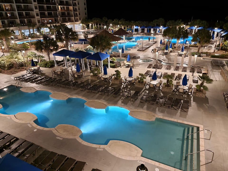 Beautiful Balcony View At Night-Time