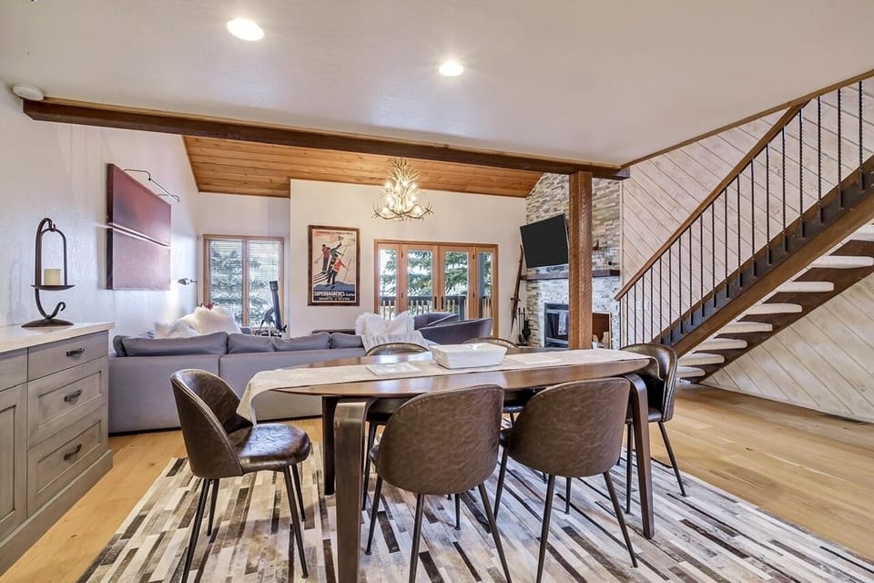 Open concept dining/living area.  Table seating for 6.