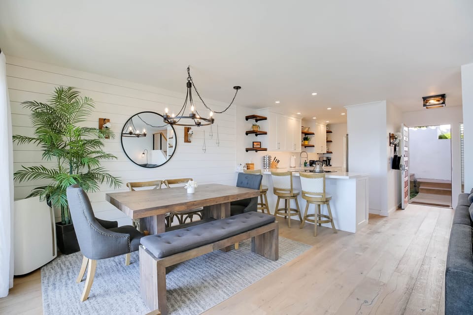 Dining room offers seating for 6-9 and a wonderful view.