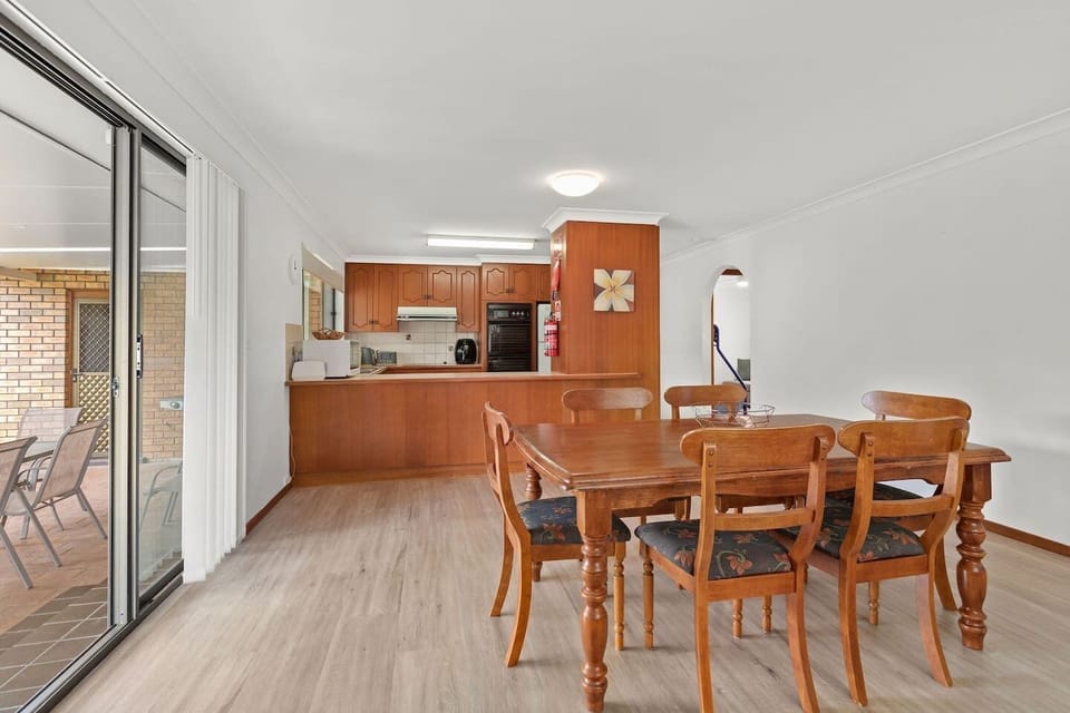 Dining table and chairs.