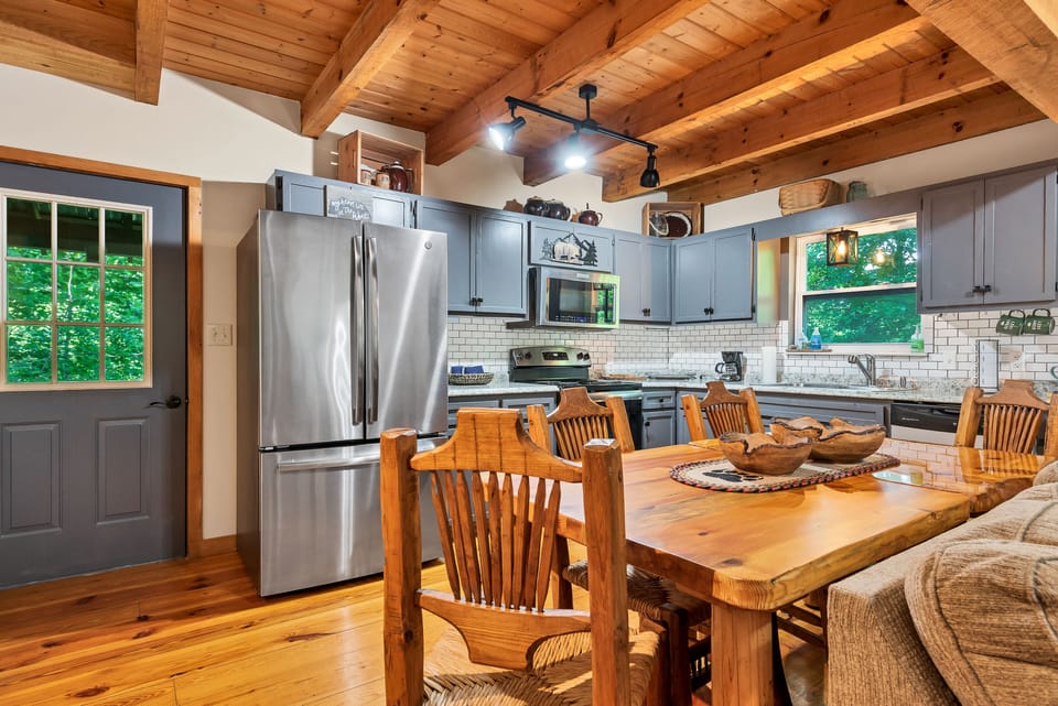 Fully equipped kitchen is ready for family meals and 