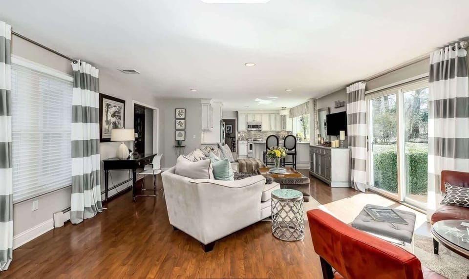 Open kitchen and living area designed for entertaining