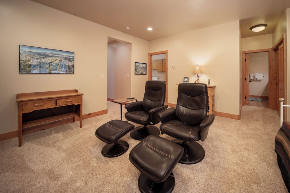 Sink into luxurious leather recliners and let your worries melt away in this peaceful retreat space, perfectly designed for ultimate relaxation.