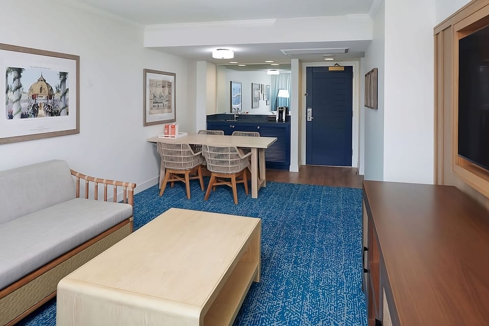 Gather for snacks and plans at the convenient dining table.