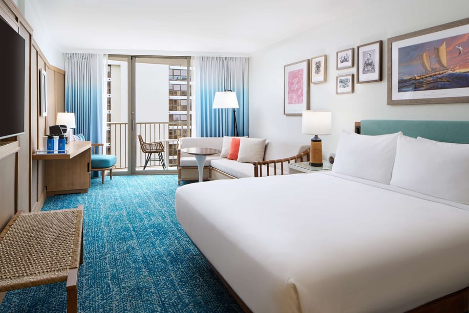 Stretch out in an airy room designed for effortless comfort.