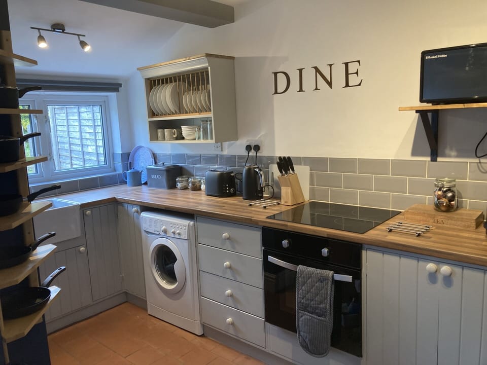 Open plan kitchen looking towards the garden