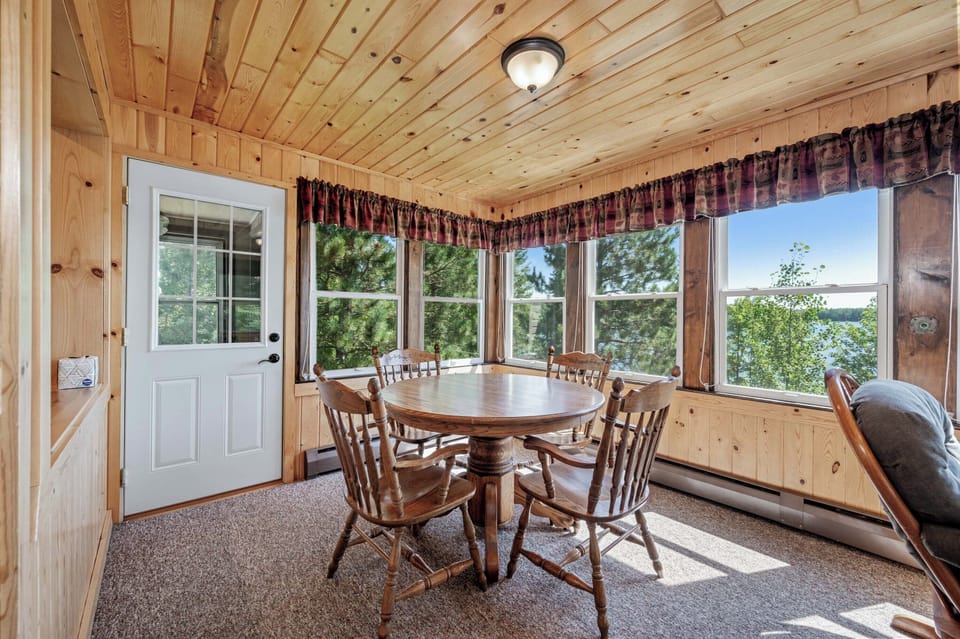 Dining table in the sunroom