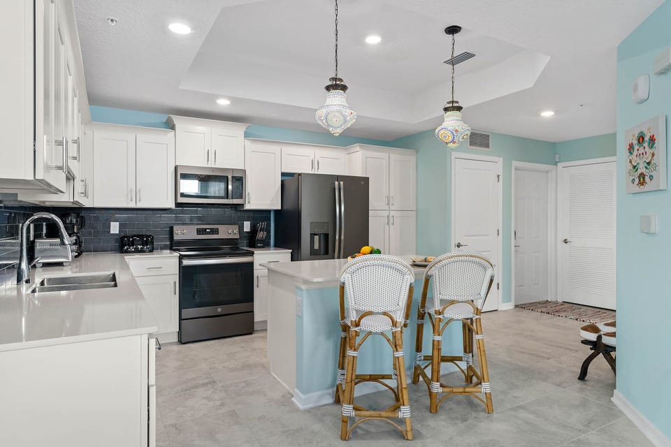 Large kitchen stocked with everything you need just like home!