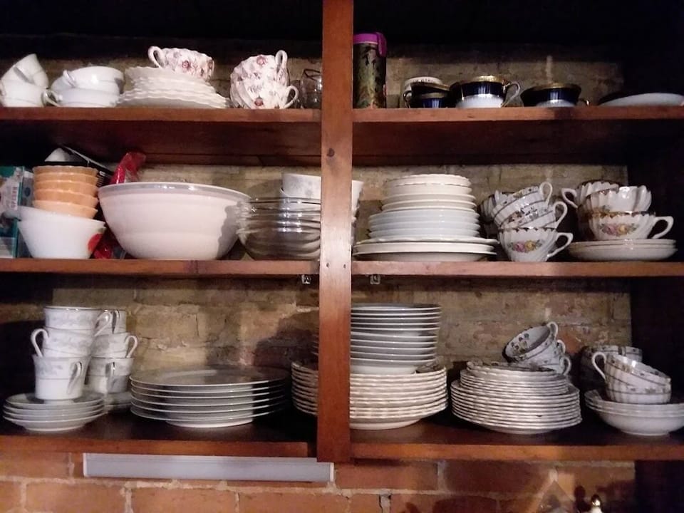 Food always tastes better using the vintage dishes in the cupboard!