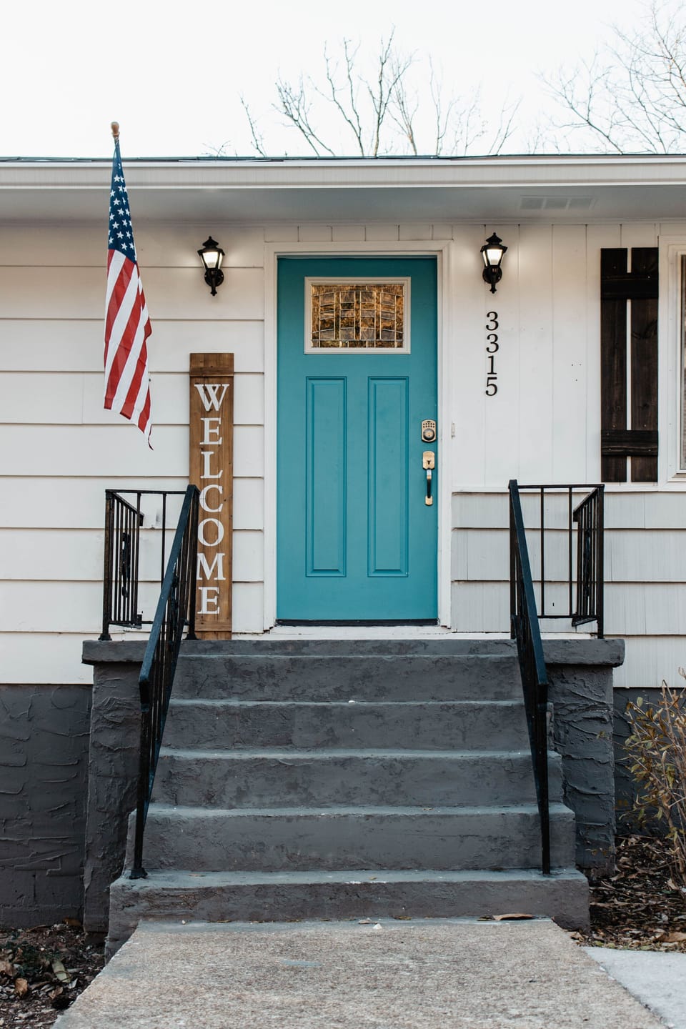 Front of house entrance.