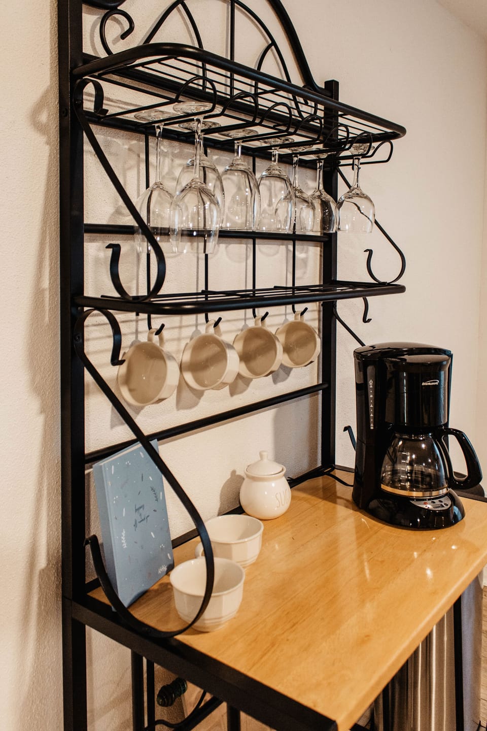 Coffe and drink station downstairs 