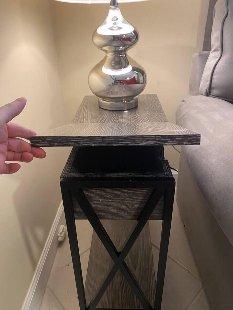 The side tables in both the living room and bedroom have electric sockets and USB ports.  Use your laptop and phone in bed all day long!