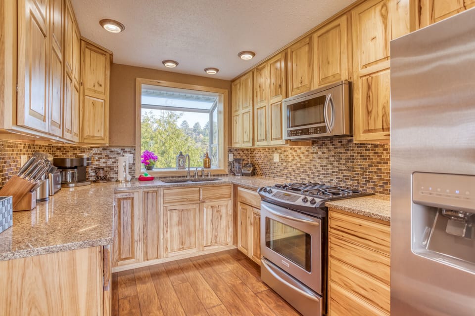 Kitchen and Stove, Bungalow by the Bay
