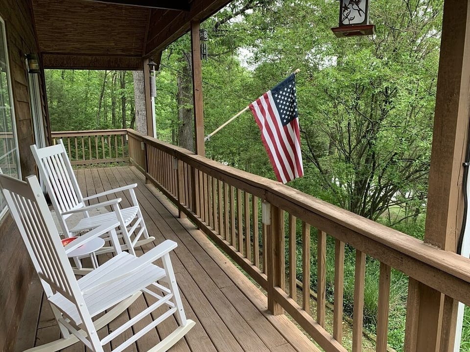 relax on the covered porch