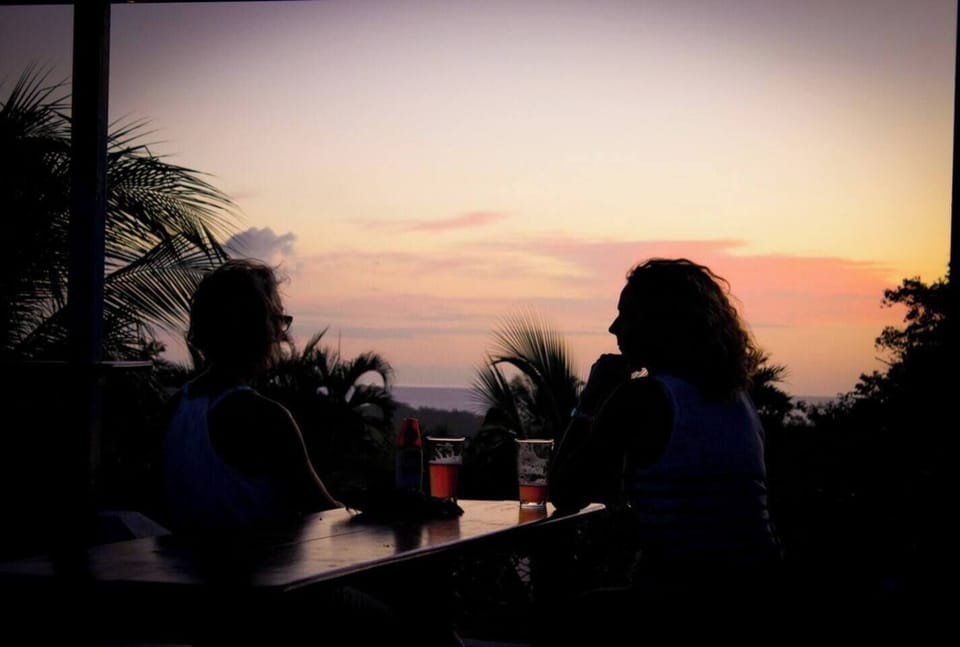 Dinner in the Beer Garden at Sunset