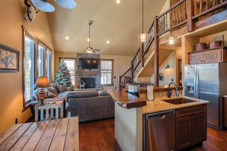 Kitchen and living room on the main floor