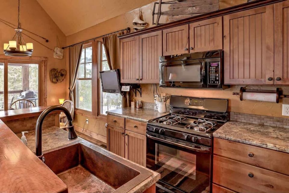 Kitchen with gas stove