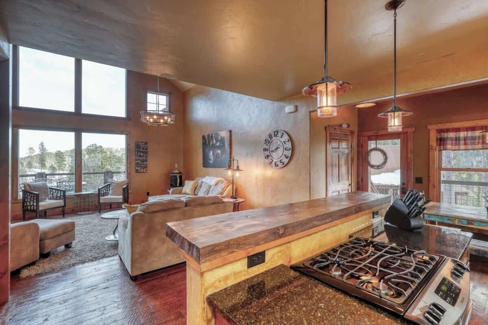 Kitchen with bar seating for 3 