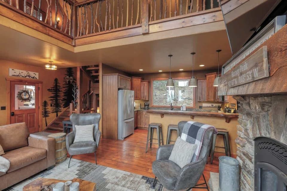 Main level living room and kitchen