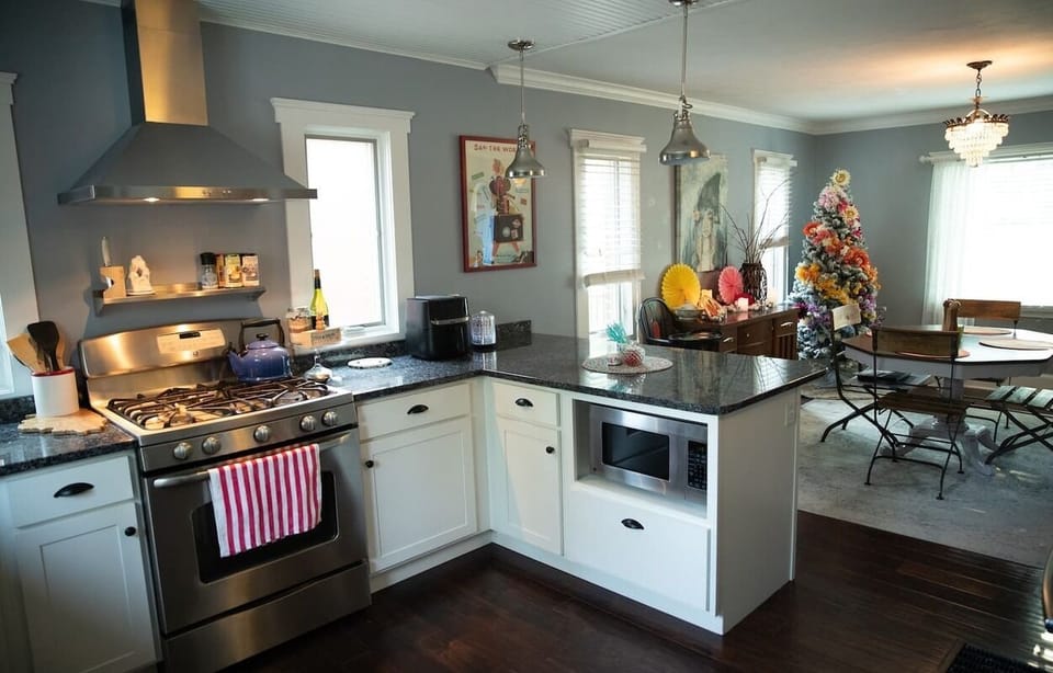 Fully Stocked Kitchen - gas stove, seating for 8 in dining room
