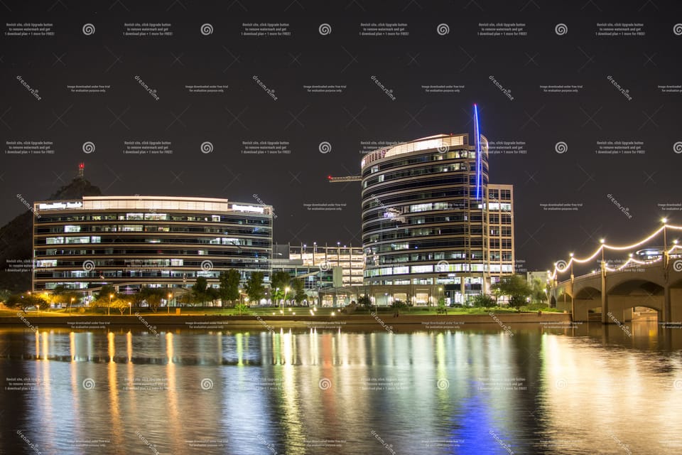 Tempe Town Lake at night