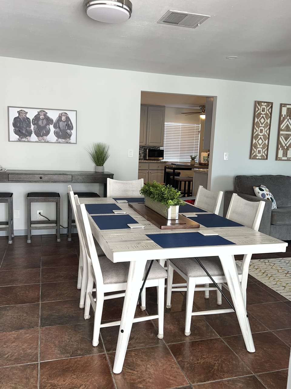 View of dining room into kitchen