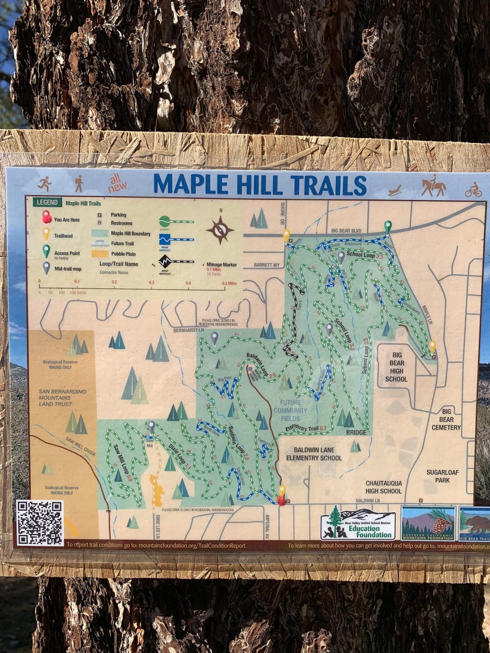 Maple Hill Trail network located directly across the street