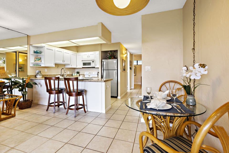Dine indoors or al fresco on the lanai