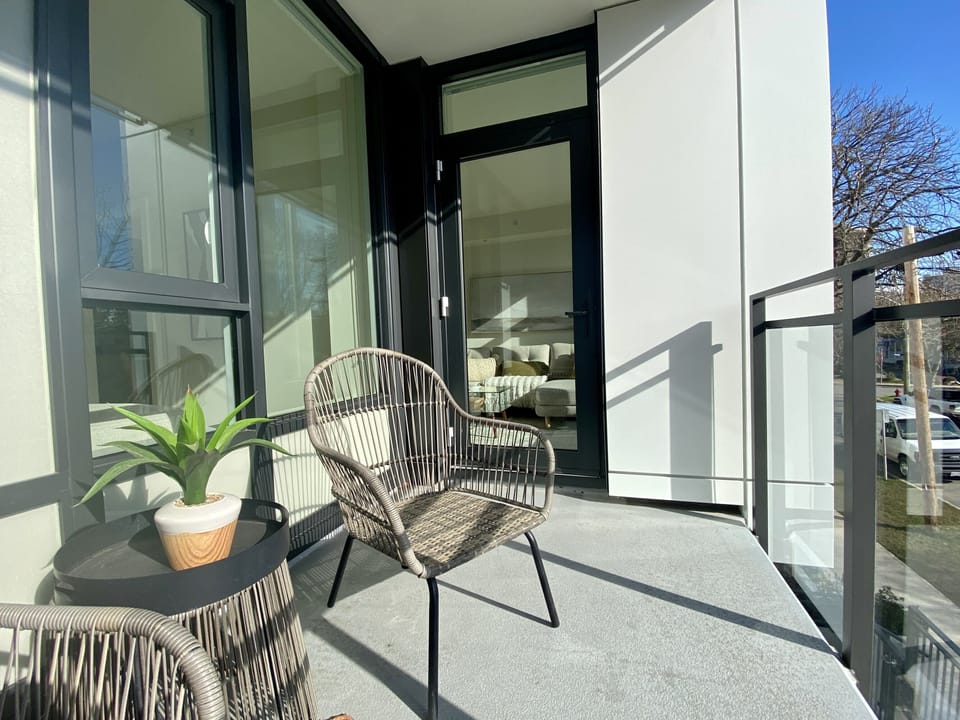 Enjoy you morning coffee on the private patio 