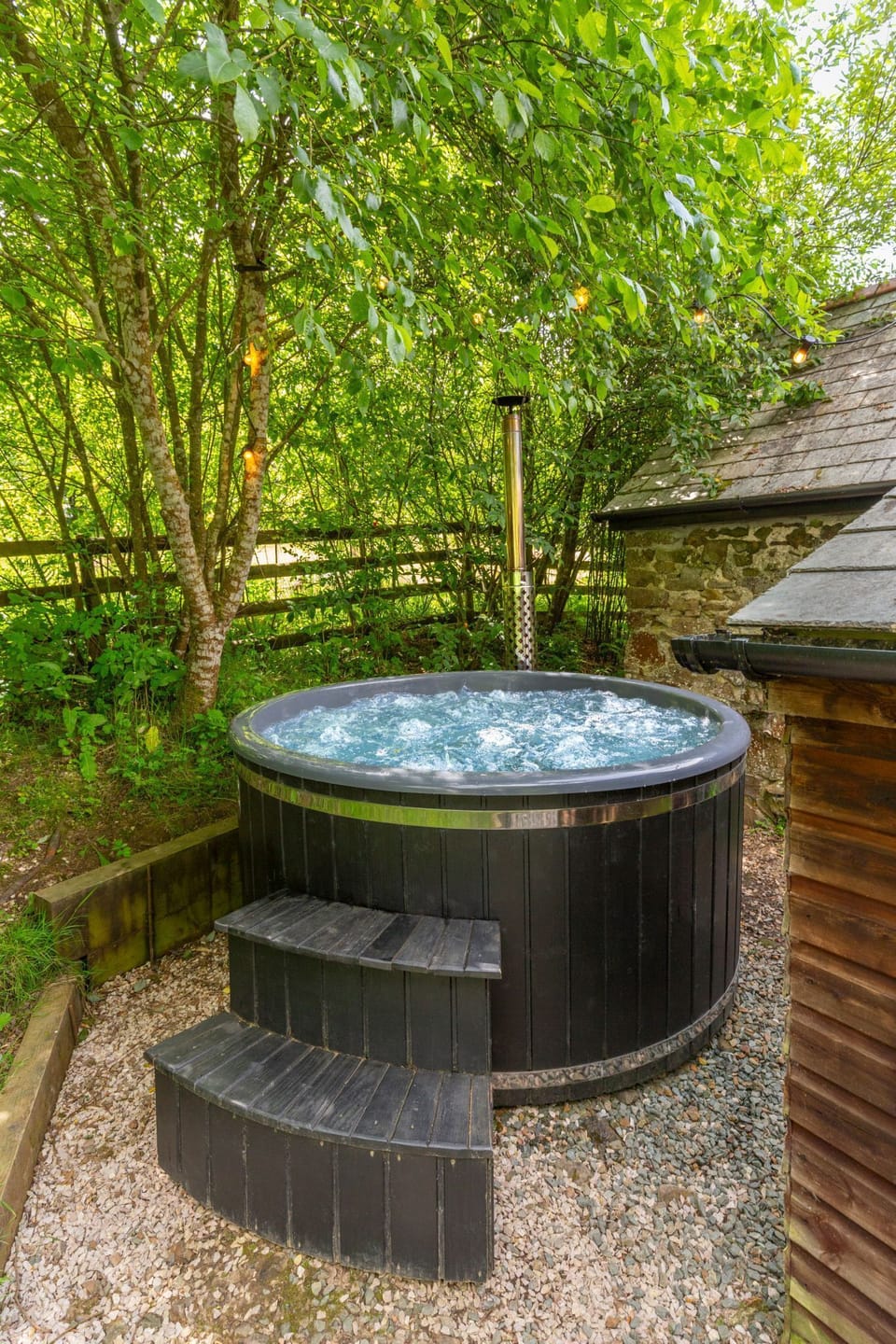 The private wood fired hot tub
