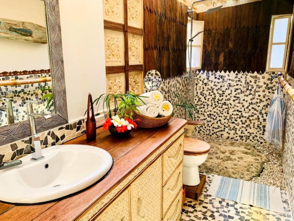 The bathroom.