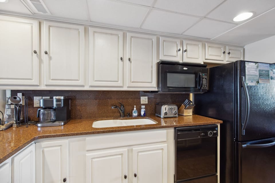 Updated appliances offer all the luxuries of home.