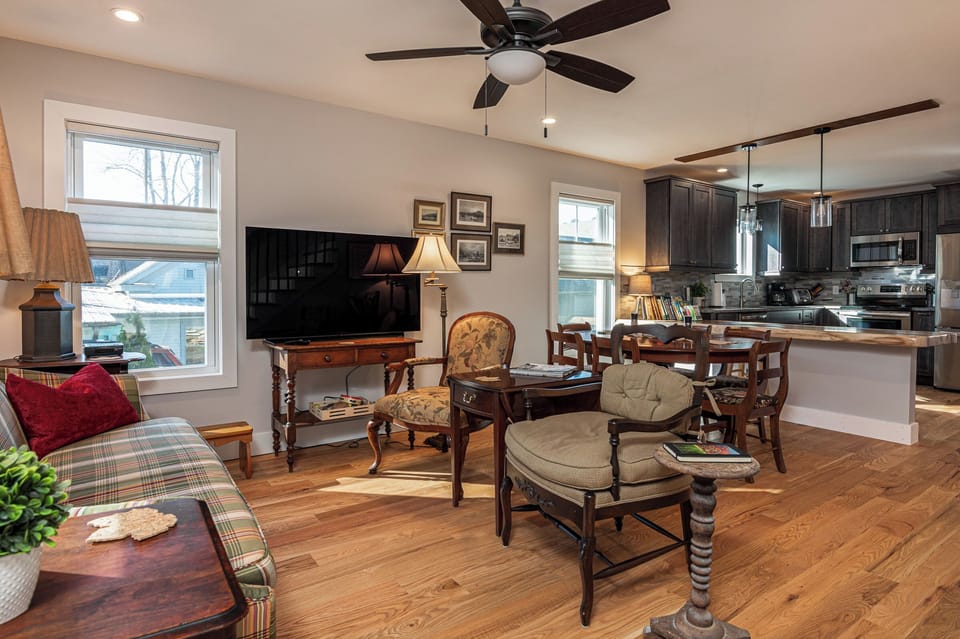 Another view of living room into kitchen