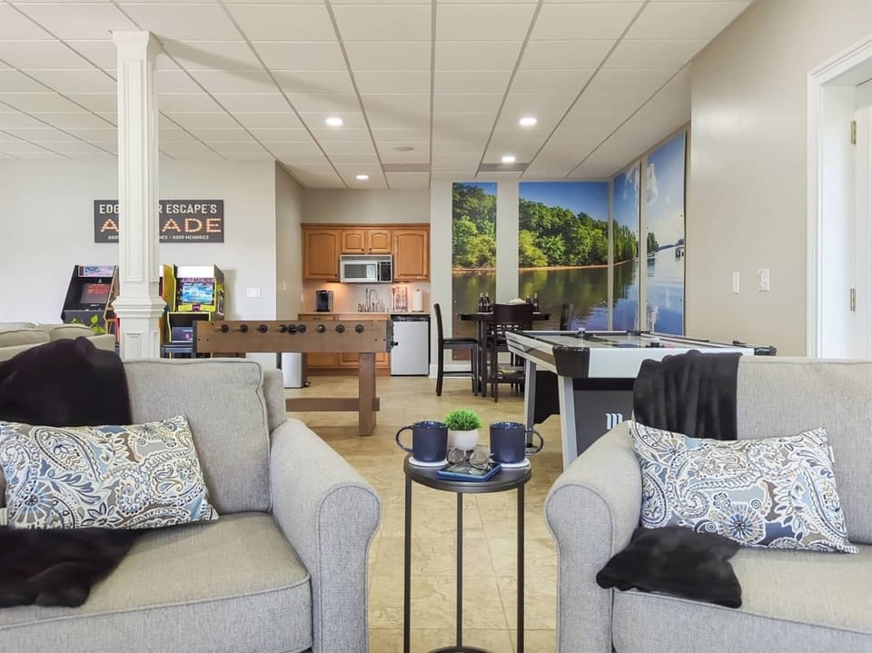 "The room was filled with games, foosball, air hockey and a huge TV."  Donna 