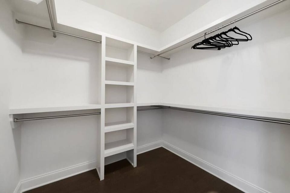 Plenty of shareable closet space in the walk in closet.