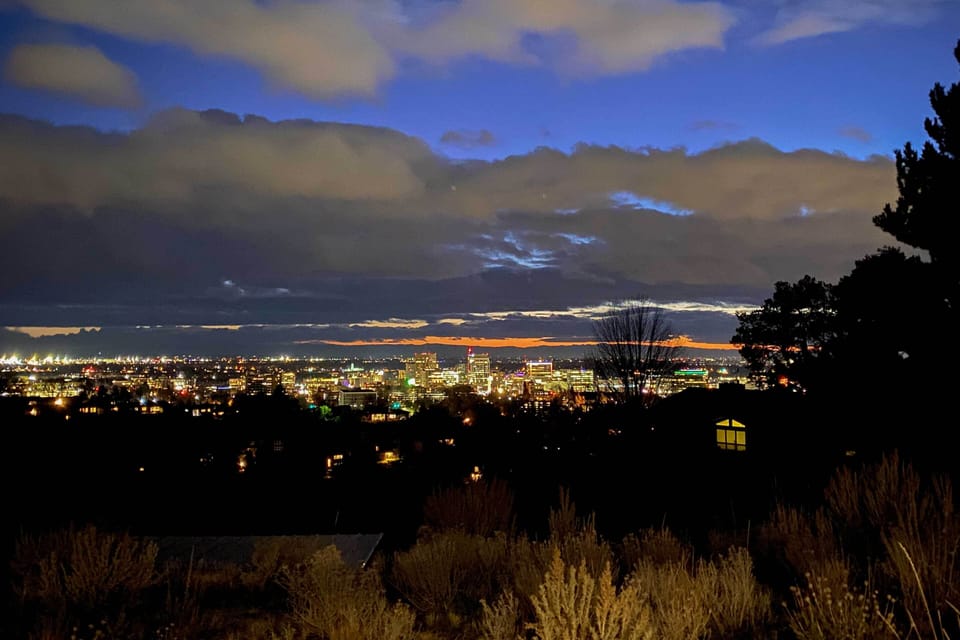 Nighttime Cityscape View