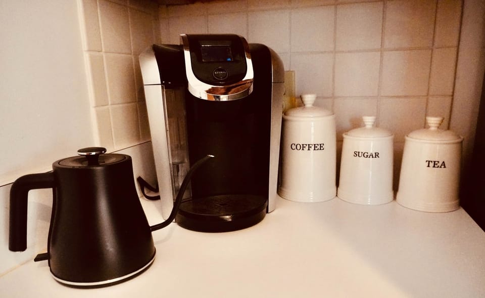 We provide your morning coffee or tea.