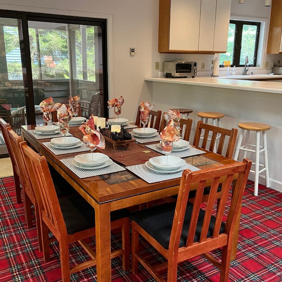 Dining area open to the kitchen.