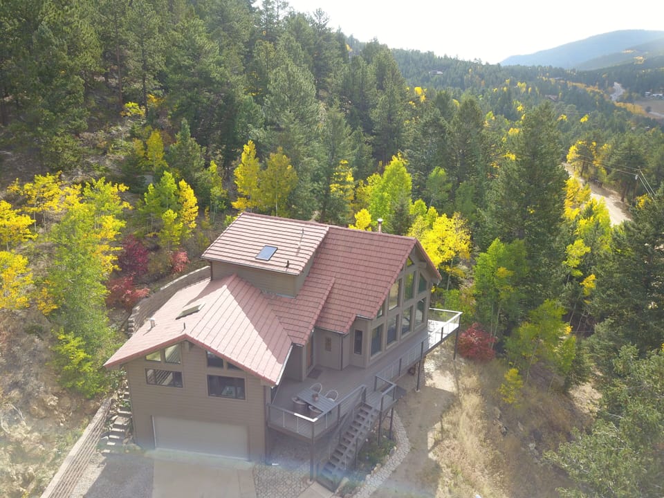 The aspens just turning yellow in September