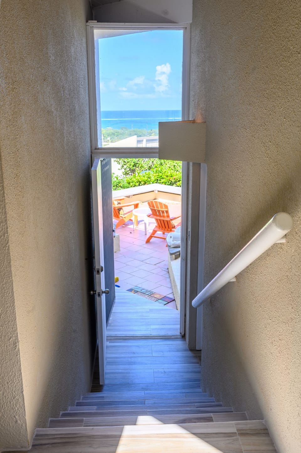 Stairs leading to guest bedroom (from kitchen)