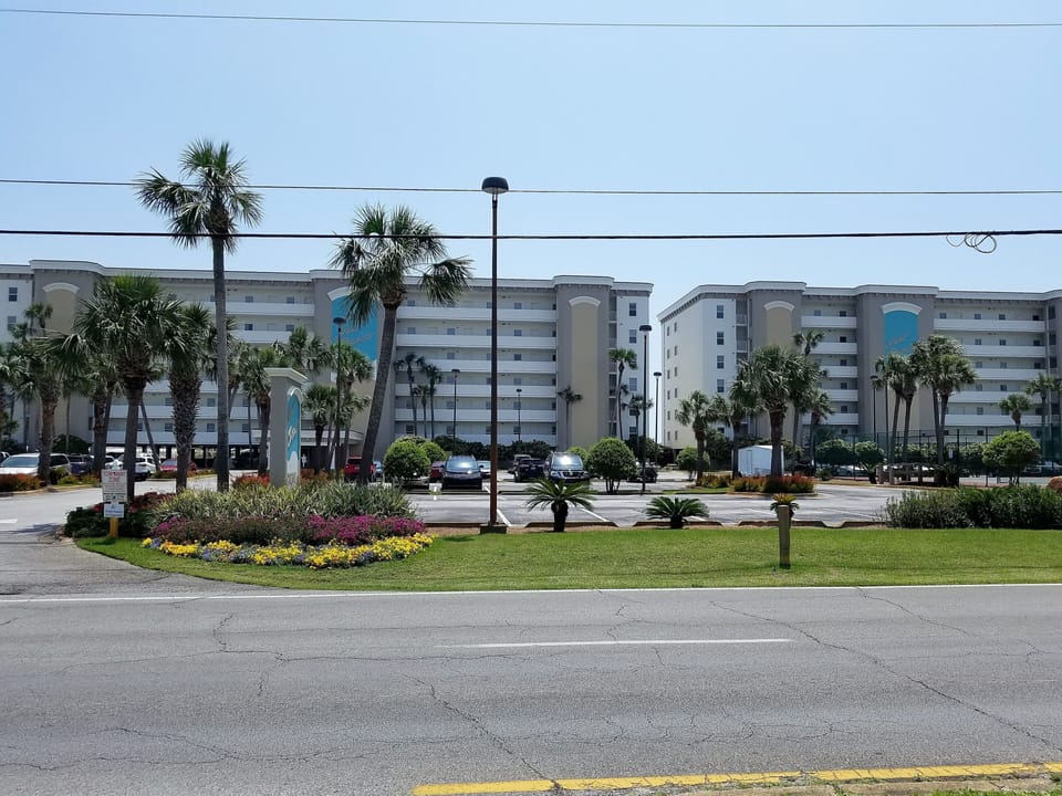 View of the Gulf Dunes property - The gulf dunes condos are centrally located and a fan favorite