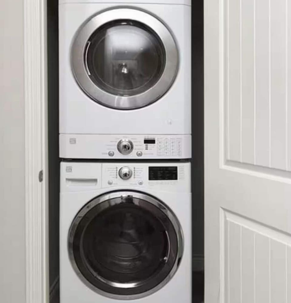 Full size washer/dryer located downstairs.