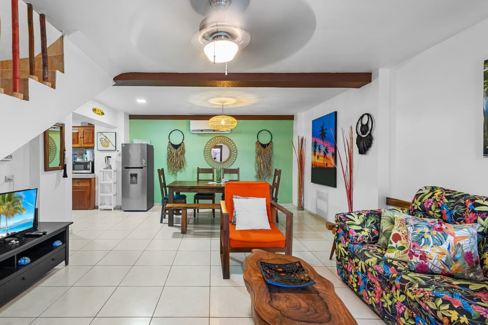 Living room facing dining area 